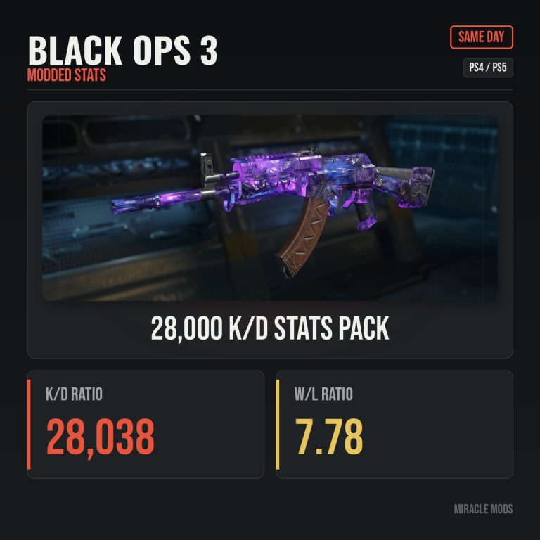 Black Ops 3 28,000 K/D Stats Pack