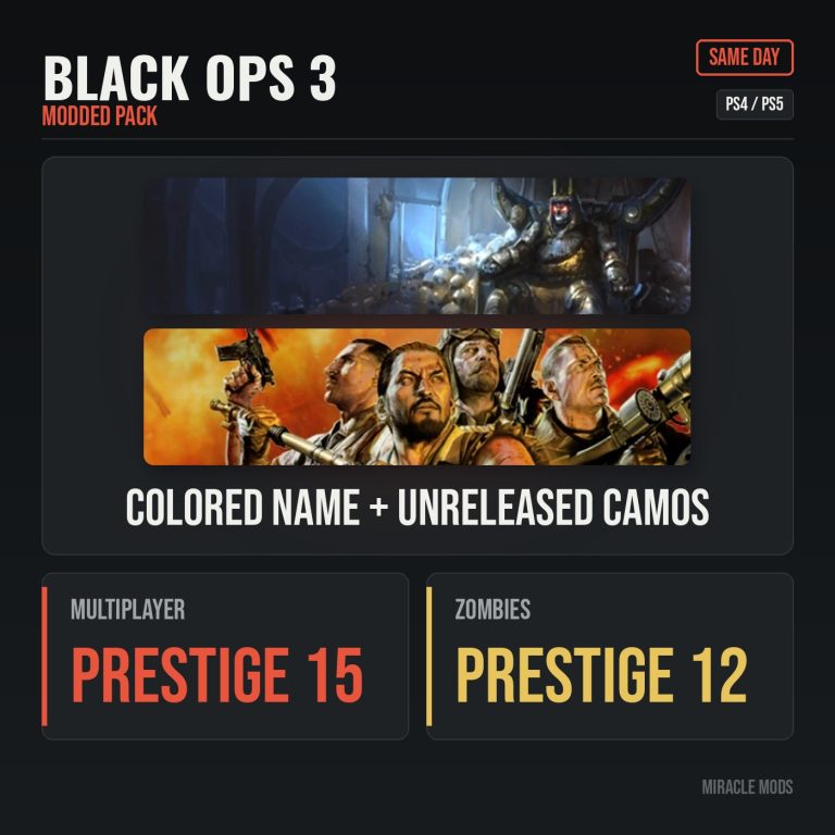 Black Ops 3 Colored Name + Unreleased Camos