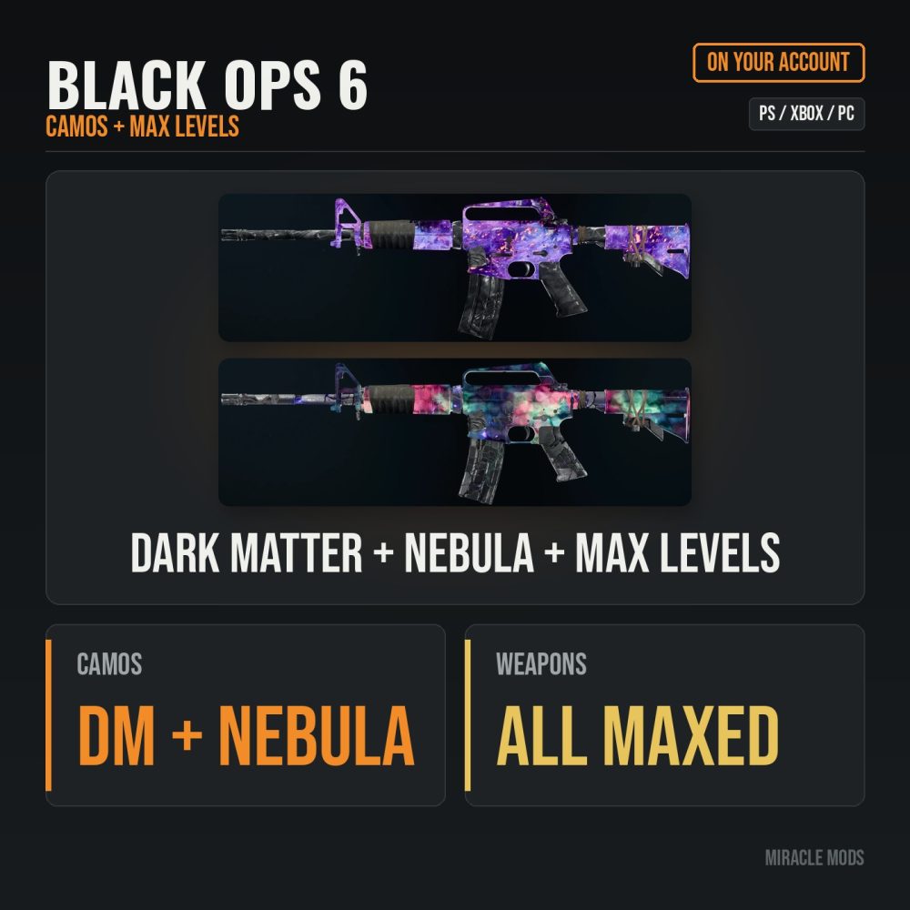 Black Ops 6 Dark Matter + Nebula + Max Levels Black Ops 6 Dark Matter + Nebula + Max Levels