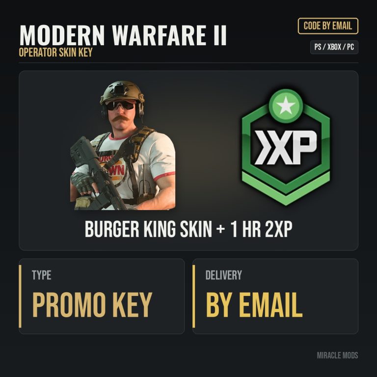 Modern Warfare II Burger King Skin + 1 Hr 2XP