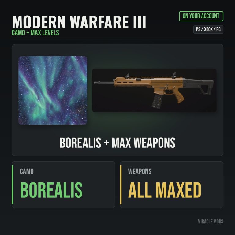 Modern Warfare III Borealis + Max Weapons Modern Warfare III Borealis + Max Weapons