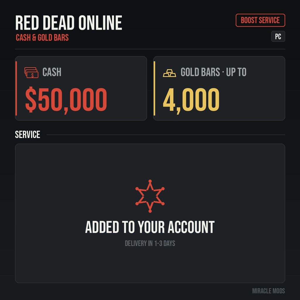 (PC) Red Dead Online Cash & Gold Bars Bundle | Steam/Epic Games/Social Club (PC) Red Dead Online Cash & Gold Bars Bundle | Steam/Epic Games/Social Club