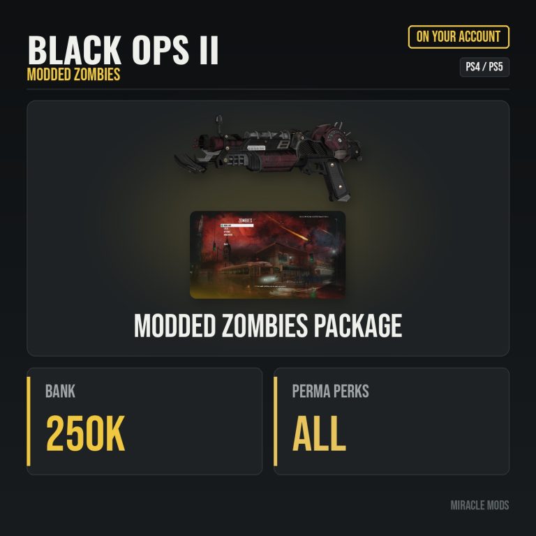 Black Ops 2 Modded Zombies Package (PS4/PS5) Black Ops 2 Modded Zombies Package (PS4/PS5)