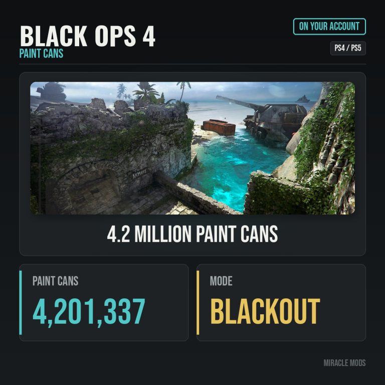 Black Ops 4 Blackout Paint Cans, 4.2 Million (PS4/PS5) Black Ops 4 Blackout Paint Cans, 4.2 Million (PS4/PS5)