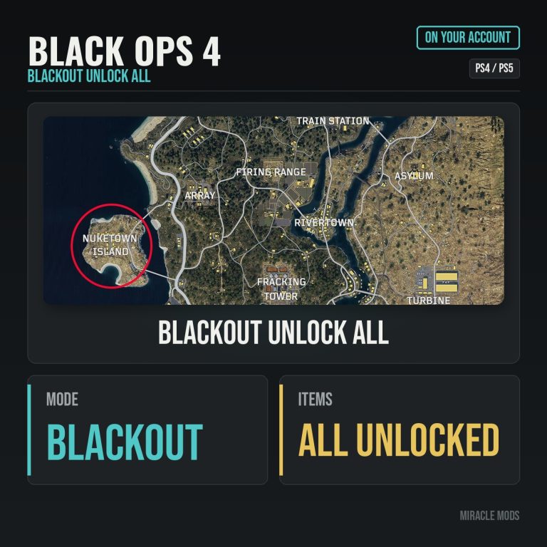 Black Ops 4 Blackout Unlock All (PS4/PS5) Black Ops 4 Blackout Unlock All (PS4/PS5)