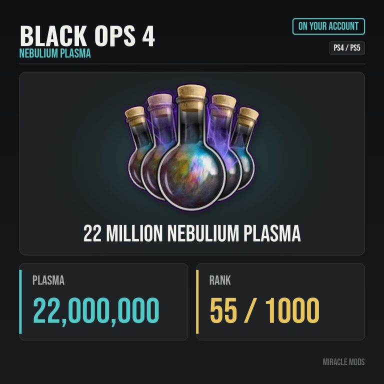 Black Ops 4 Zombies 22 Million Nebulium Plasma (PS4/PS5) Black Ops 4 Zombies 22 Million Nebulium Plasma (PS4/PS5)