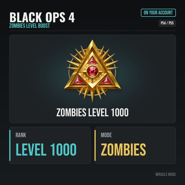 Black Ops 4 Zombies Level 1000 (PS4/PS5) Black Ops 4 Zombies Level 1000 (PS4/PS5)