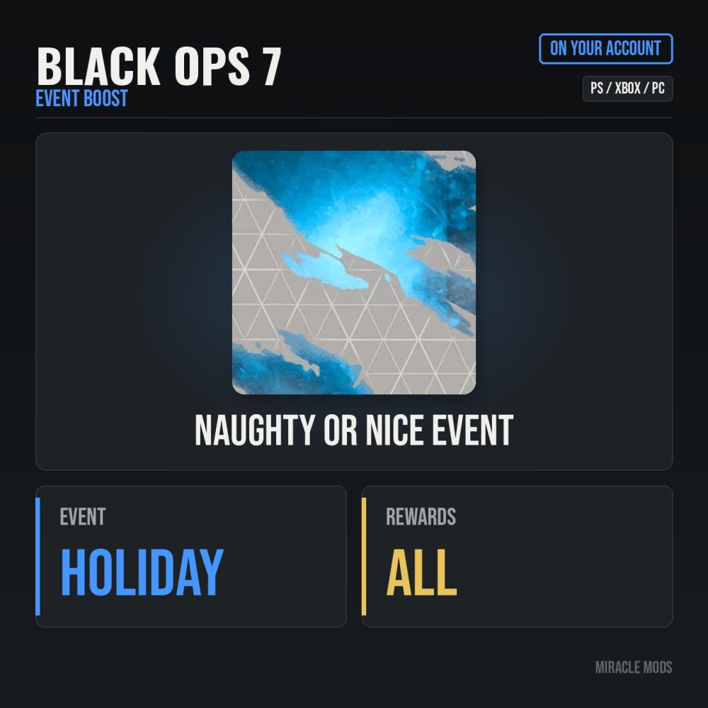 Call of Duty: Black Ops 7: Naughty or Nice Event Boost Call of Duty: Black Ops 7: Naughty or Nice Event Boost