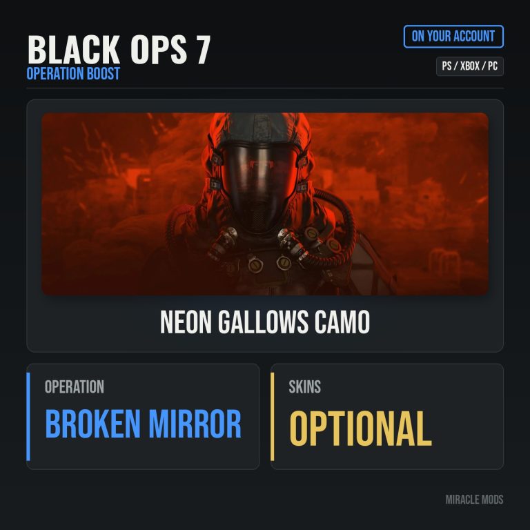 Call of Duty: Black Ops 7: Neon Gallows Camo, Operation Broken Mirror