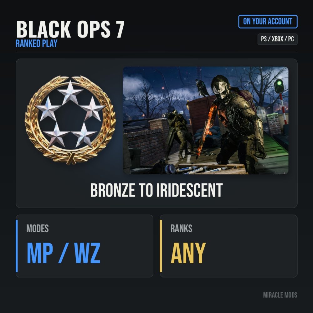 Call of Duty: Black Ops 7: Ranked Play Boost (Multiplayer, Resurgence & Battle Royale) Call of Duty: Black Ops 7: Ranked Play Boost (Multiplayer, Resurgence & Battle Royale)