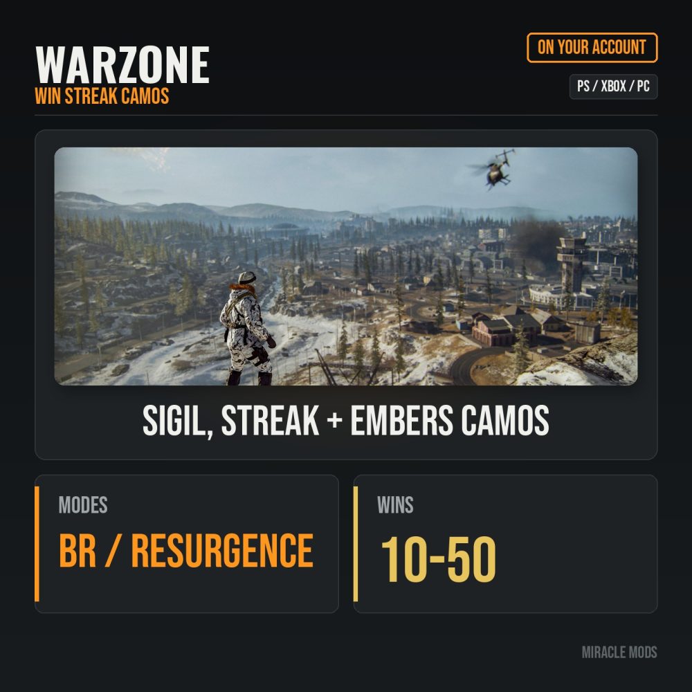 Warzone Win Streak Boost: Sigil, Streak & Embers Camos Warzone Win Streak Boost: Sigil, Streak & Embers Camos