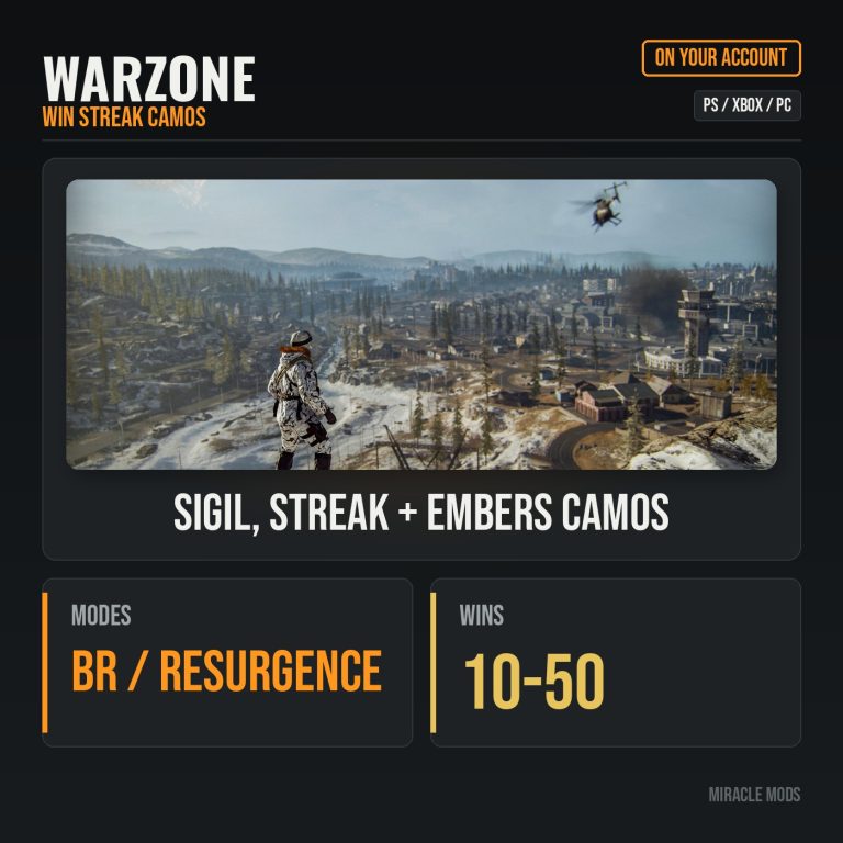 Warzone Win Streak Boost: Sigil, Streak & Embers Camos Warzone Win Streak Boost: Sigil, Streak & Embers Camos