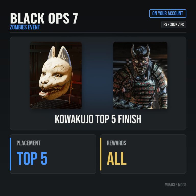 Call of Duty: Black Ops 7: Kowakujo Zombies Event, Top 5 Finish Call of Duty: Black Ops 7: Kowakujo Zombies Event, Top 5 Finish