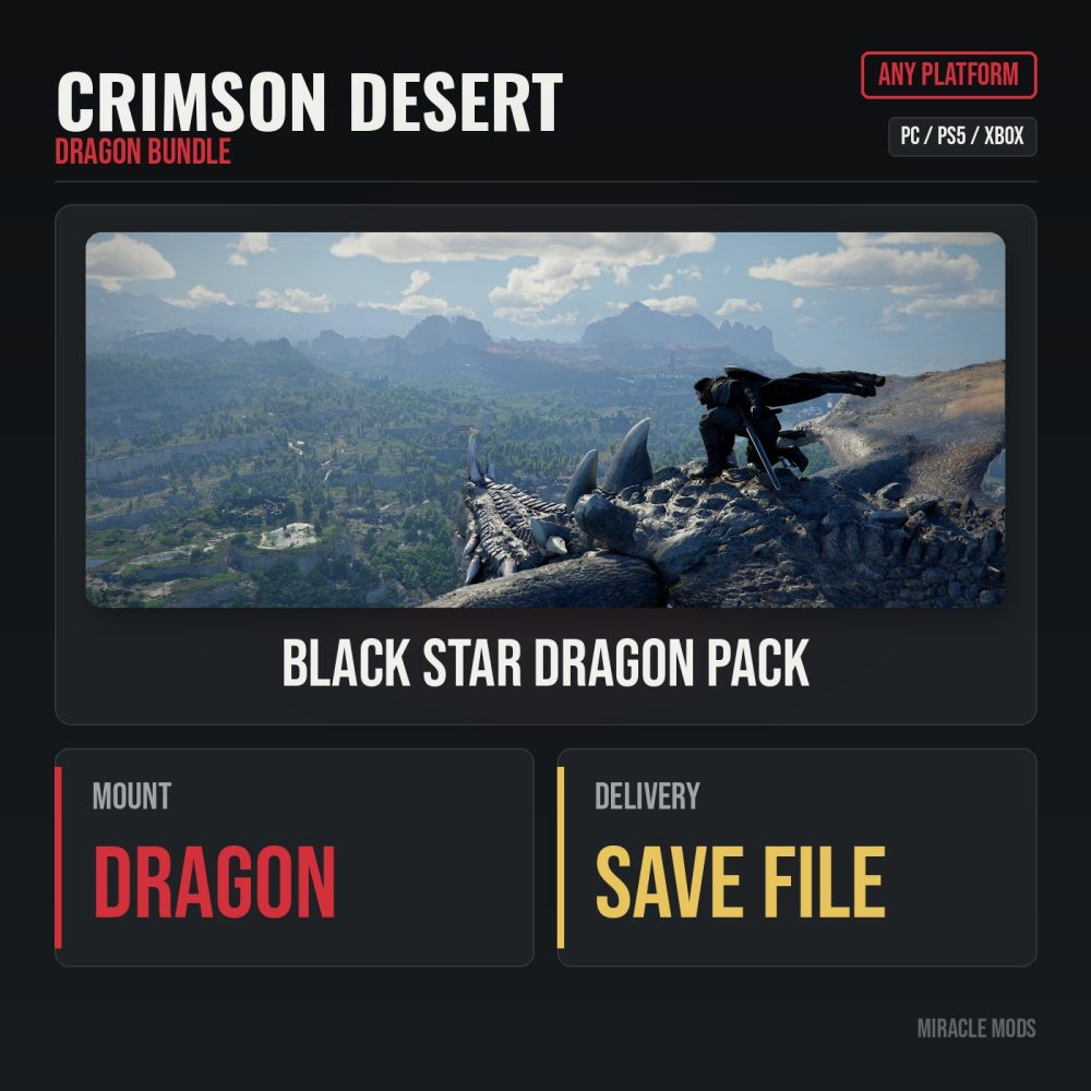 Crimson Desert Black Star Dragon & Mount Pack Crimson Desert Black Star Dragon & Mount Pack