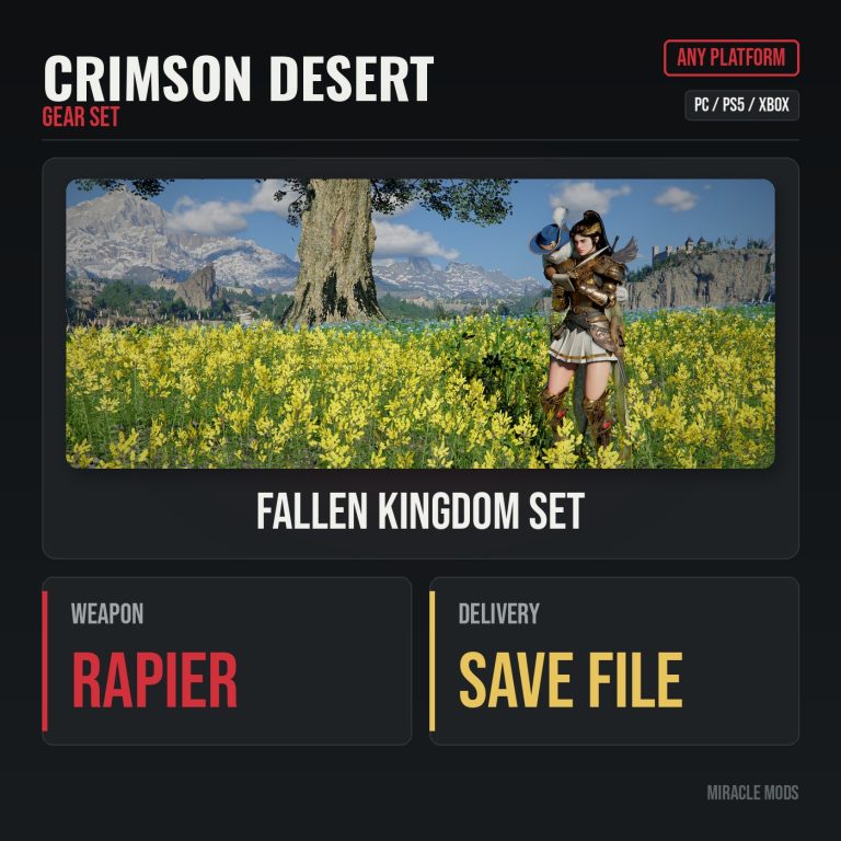 Crimson Desert Fallen Kingdom Set + Rapier Crimson Desert Fallen Kingdom Set + Rapier