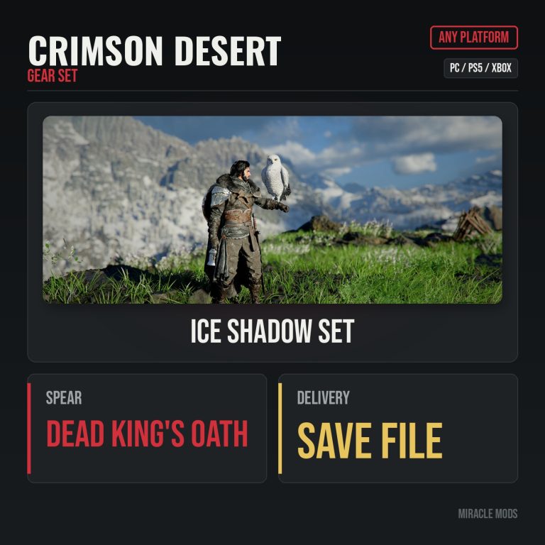 Crimson Desert Ice Shadow Set + Dead King's Oath Spear Crimson Desert Ice Shadow Set + Dead King's Oath Spear