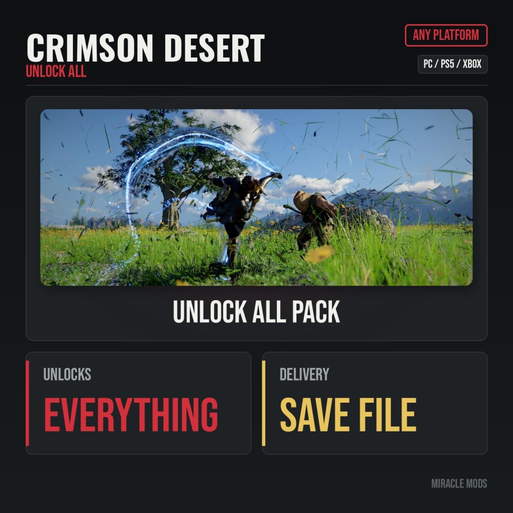 Crimson Desert Unlock All Pack (PS5/Xbox/PC) Crimson Desert Unlock All Pack (PS5/Xbox/PC)