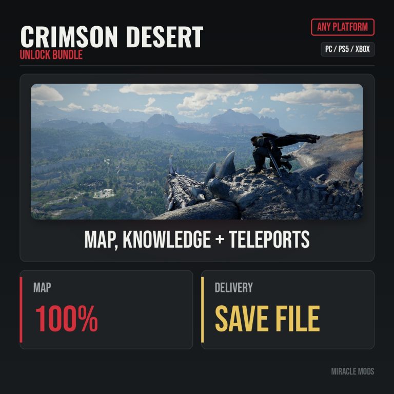 Crimson Desert Unlock Bundle: Map, Knowledge & Teleports Crimson Desert Unlock Bundle: Map, Knowledge & Teleports