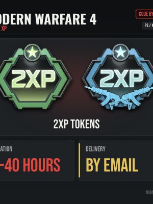 MW4 Double XP codes card showing Player XP and Weapon XP 2XP tokens