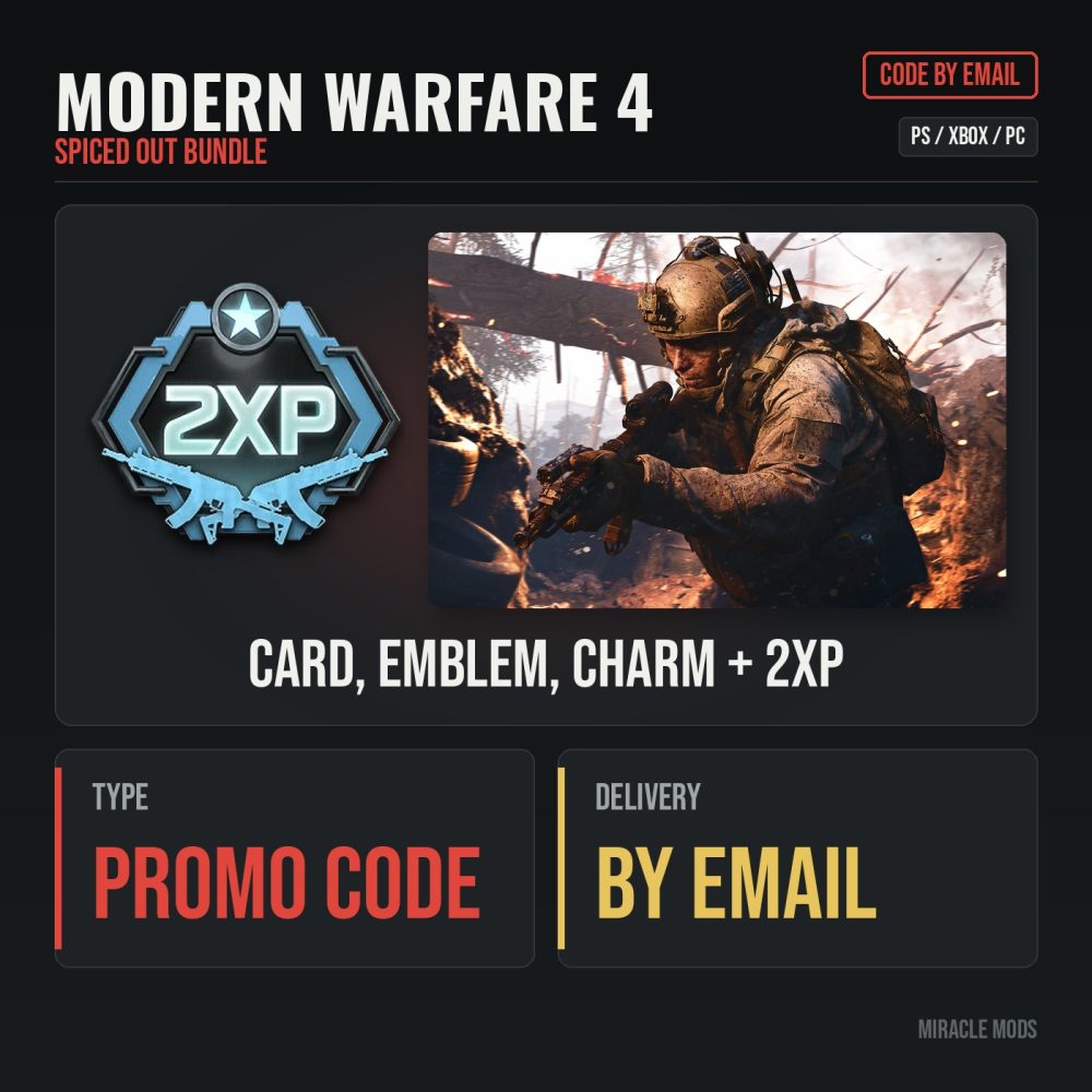 MW4 Spiced Out bundle code with Heated calling card, emblem and weapon charm