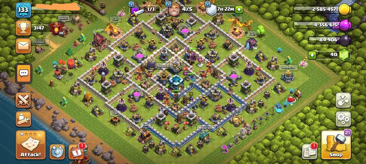 Clash of Clans account TH13 Clash of Clans Account | Level 133 | BK 60, AQ 58, GW 40 | iOS/Android