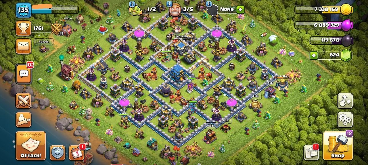 Clash of Clans account TH12 Clash of Clans Account | Level 135 | BK 56, AQ 55, GW 38 | iOS/Android