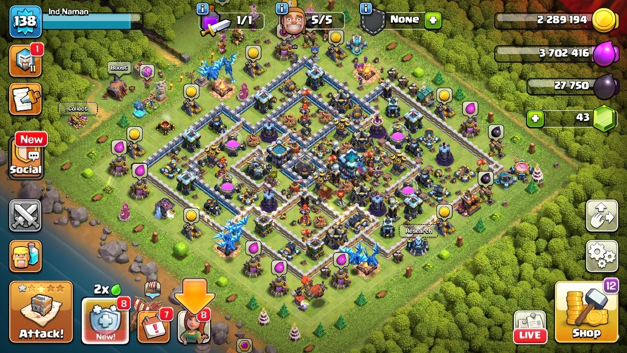 Clash of Clans account TH13 Clash of Clans Account | Level 138 | BK 58, AQ 63, GW 42, RC 20, MP 45 | iOS/Android