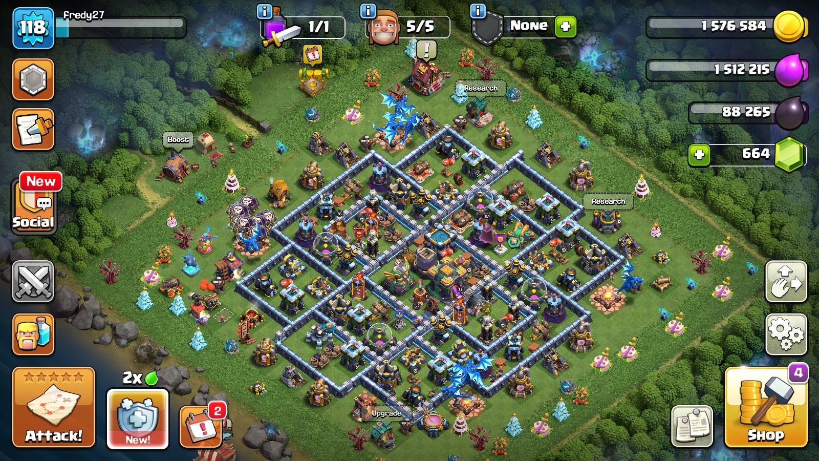 Clash of Clans account TH14 Clash of Clans Account | Level 118 | BK 76, AQ 77, GW 52, RC 27, MP 50 | iOS/Android