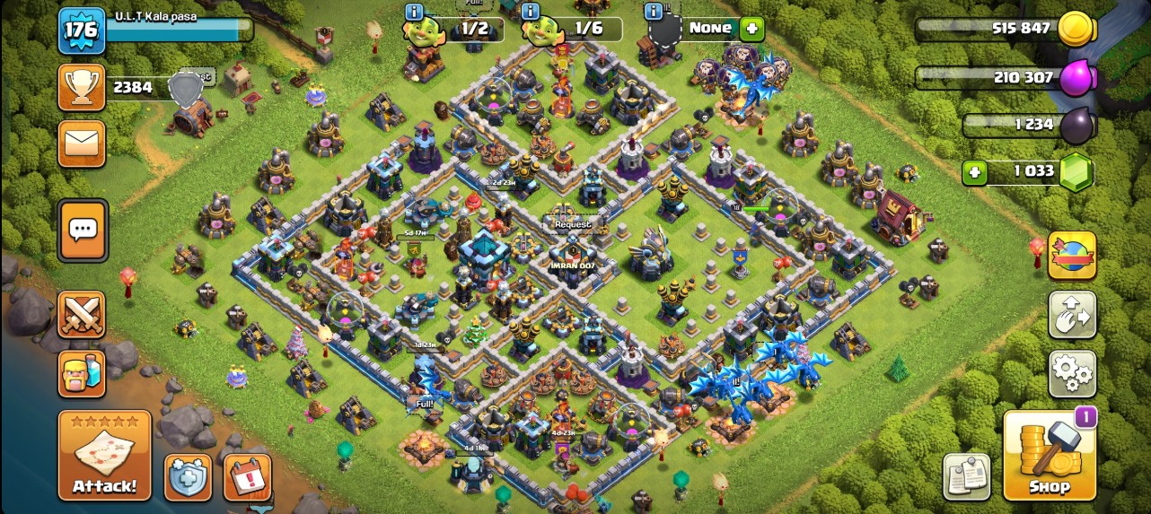 Clash of Clans account TH13 Clash of Clans Account | Level 176 | BK 55, AQ 58, GW 46, RC 18, MP 40 | iOS/Android