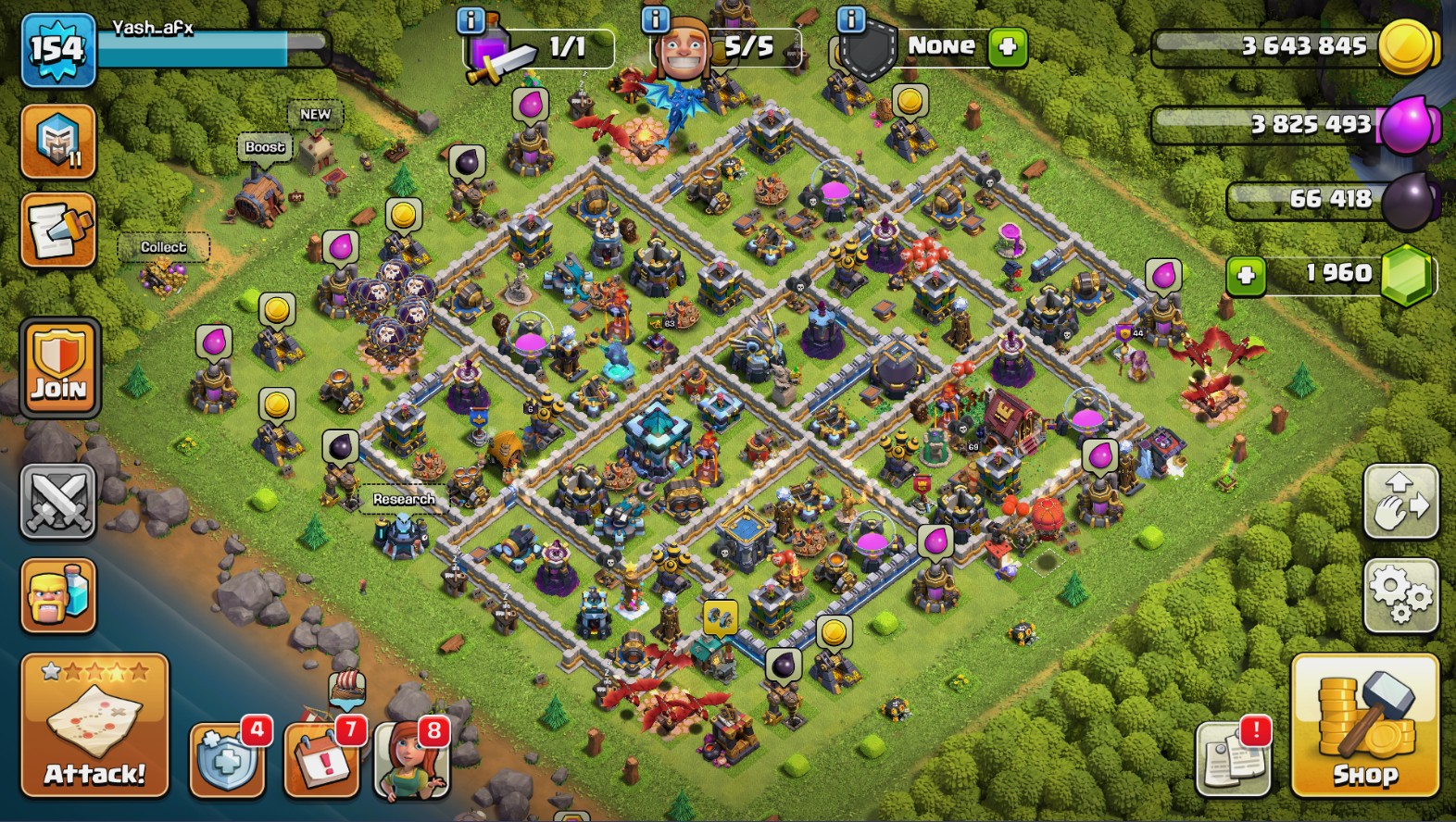 Clash of Clans account TH13 Clash of Clans Account | Level 500 | BK 69, AQ 63, GW 44, RC 6, MP 43 | iOS/Android