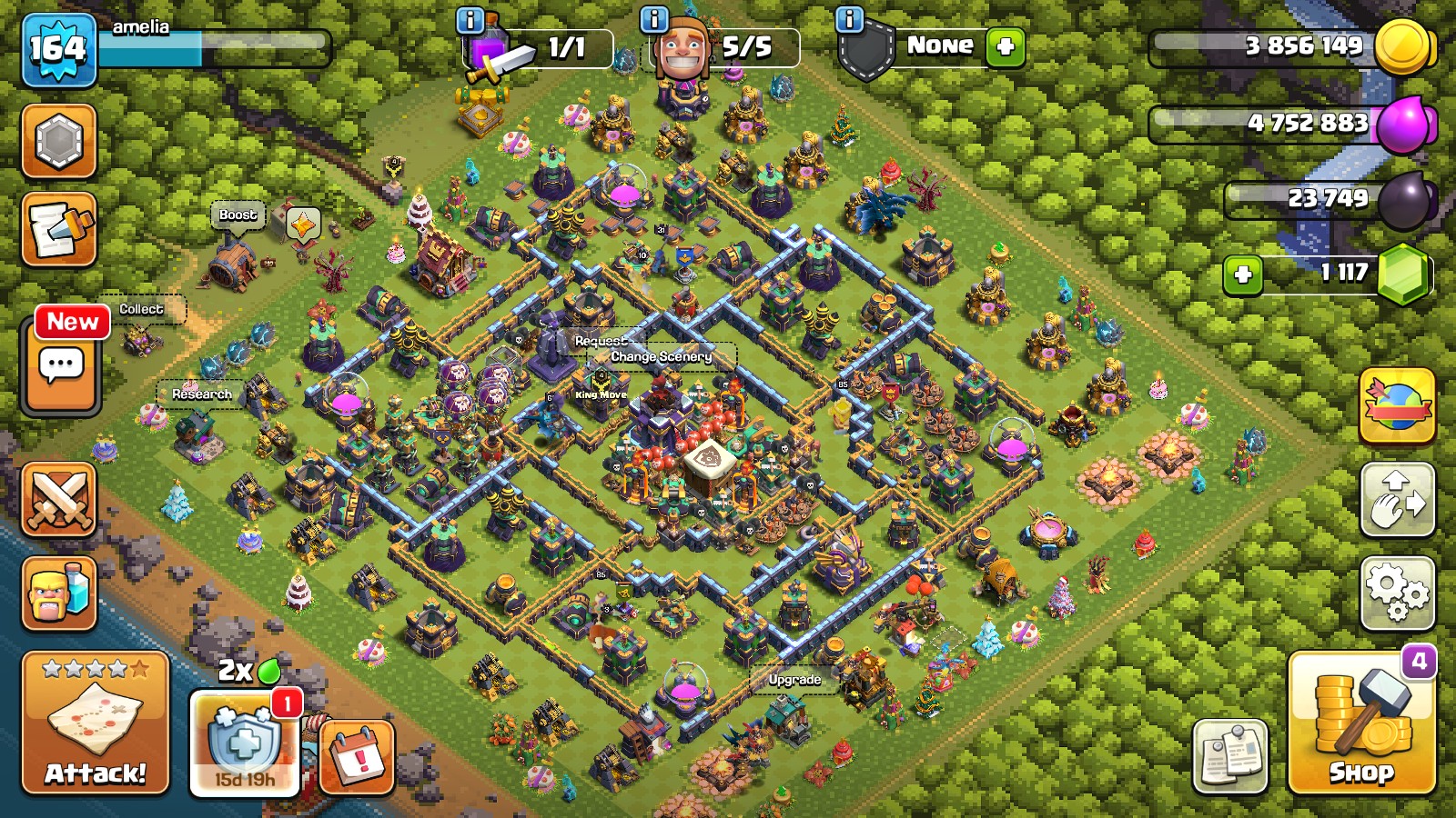 Clash of Clans account TH15 Clash of Clans Account | Level 164 | BK 85, AQ 85, GW 60, RC 31, MP 60 | iOS/Android