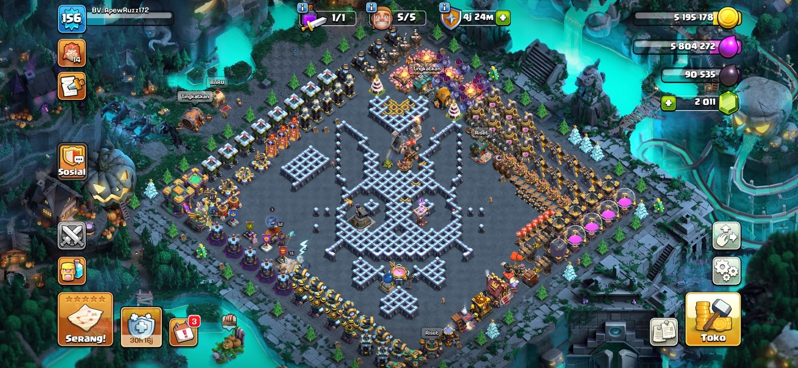 Clash of Clans account TH14 Clash of Clans Account | Level 156 | BK 75, AQ 80, GW 52, RC 27, MP 50 | iOS/Android