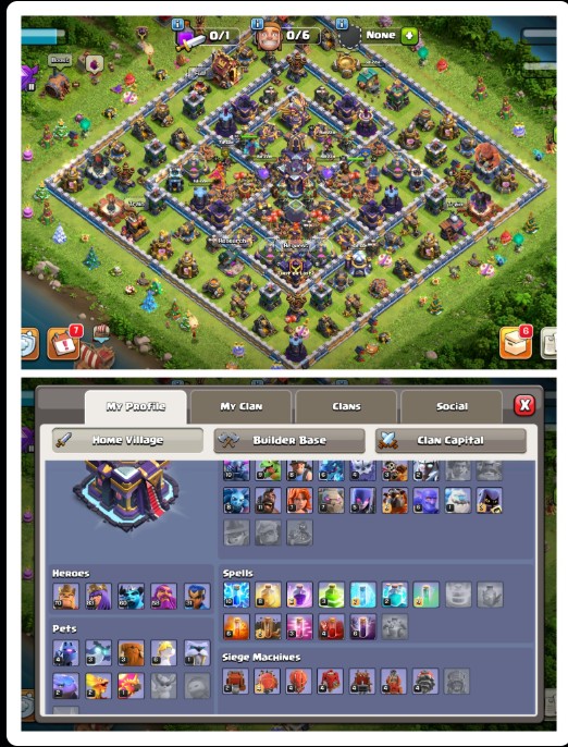 Clash of Clans account TH15 Clash of Clans Account | Level 500 | BK 70, AQ 83, GW 58, RC 31, MP 60 | iOS/Android