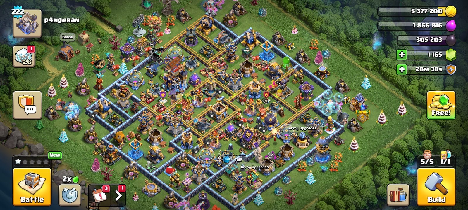 Clash of Clans account TH18 Clash of Clans Account | Level 222 | BK 49, AQ 81, GW 53, RC 44, MP 50 | iOS/Android