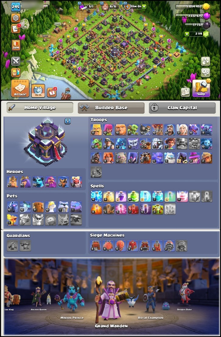 Clash of Clans account TH15 Clash of Clans Account | Level 245 | Heroes 83•90•60•64•32 | iOS/Android