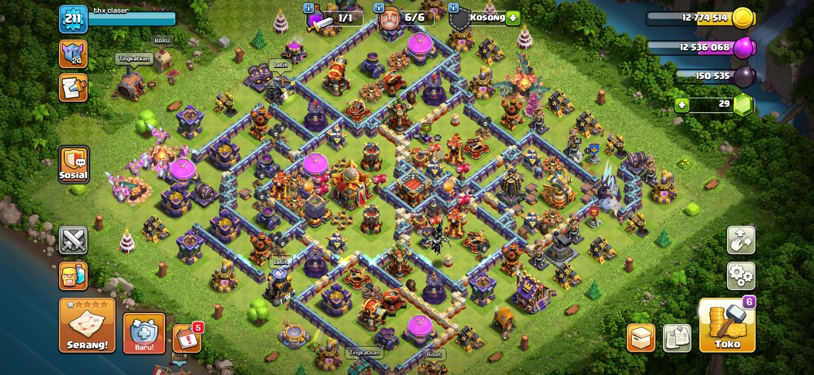 Clash of Clans account TH16 Clash of Clans Account | Level 211 | BK 78, AQ 90, GW 51, RC 38, MP 54 | iOS/Android