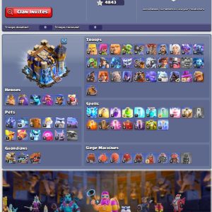 TH18 Clash of Clans Account | Level 241 | Heroes 60-73-62-62-30 | iOS/Android