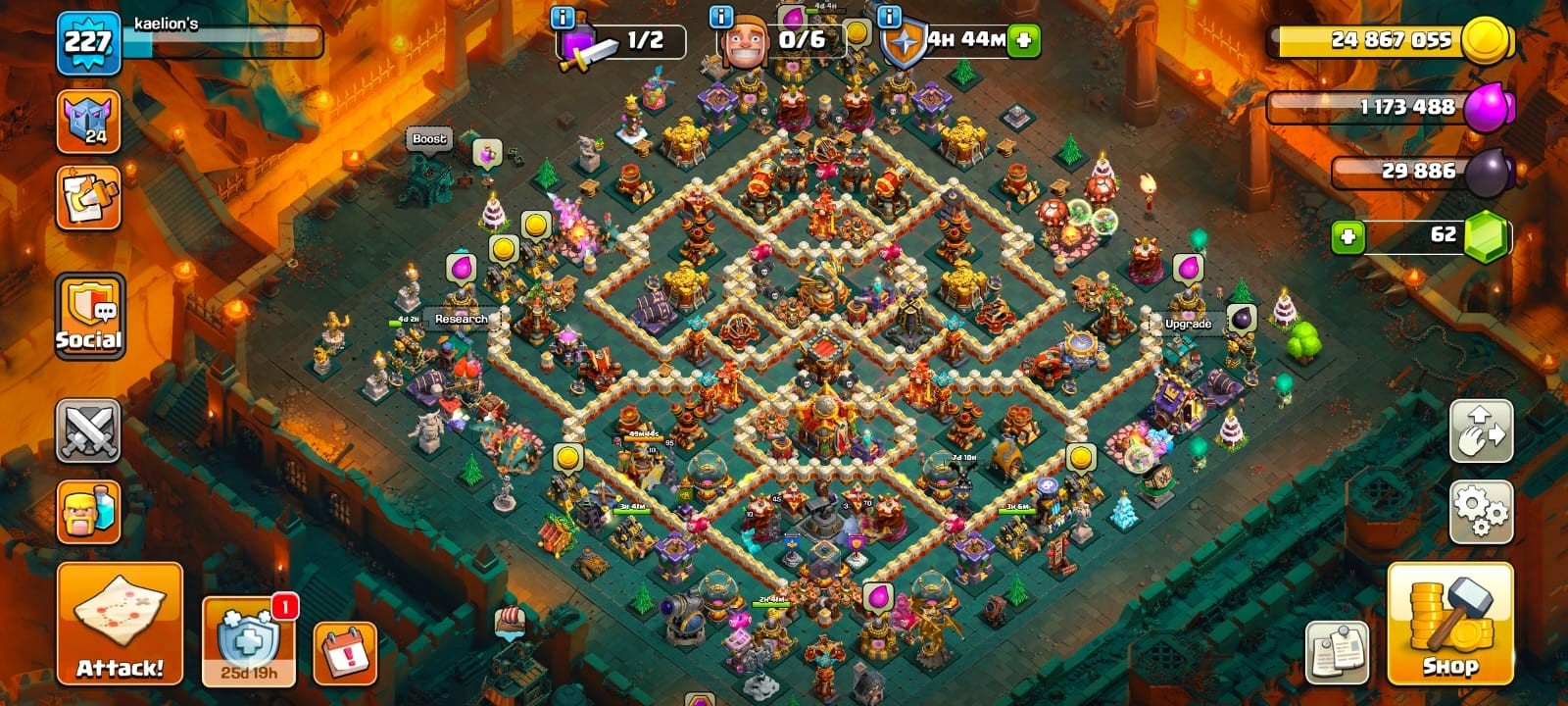 Max TH16 Clash of Clans Account | Level 227 | Heroes 95/95/79/70/45 | iOS/Android