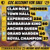 TH16 Clash of Clans Account | Level 226 | Heroes 80/82/60/37 | iOS/Android