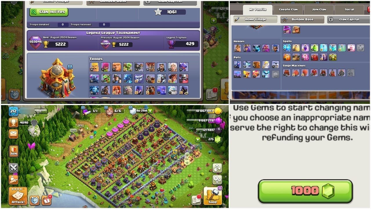 Clash of Clans account TH16 Clash of Clans Account | Level 212 | Heroes 80_90_70_69_40 | iOS/Android