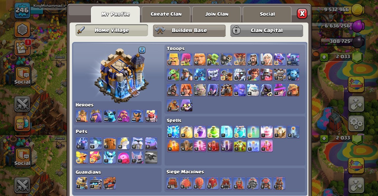 TH18 Clash of Clans Account | Level 246 | iOS/Android