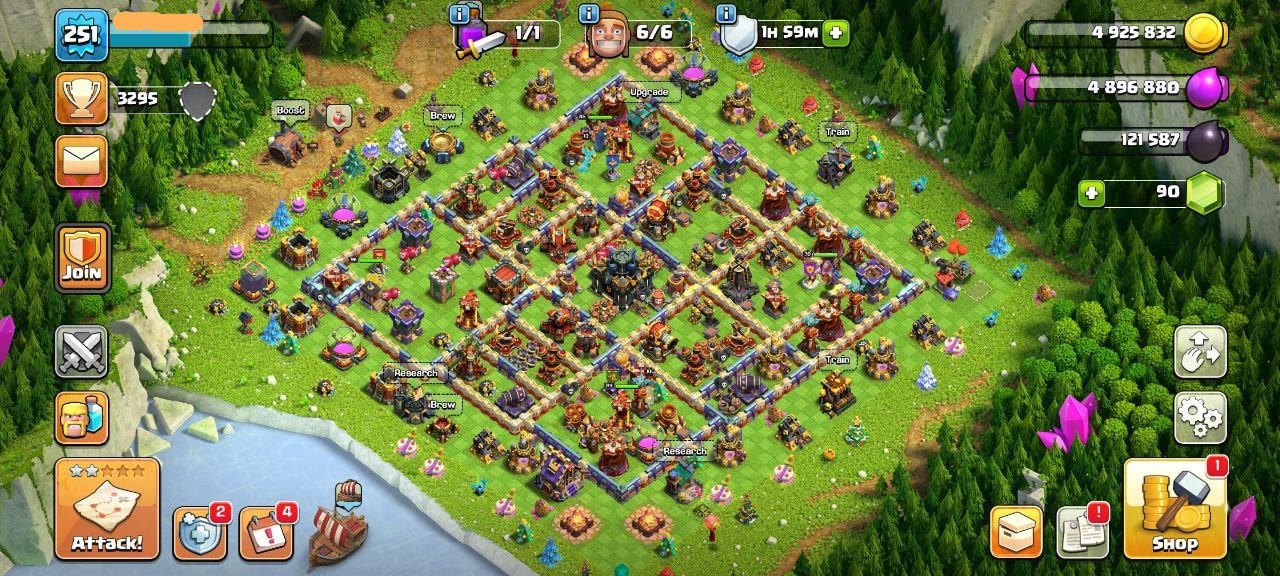 Clash of Clans account TH17 Clash of Clans Account | Level 251 | BK 95, AQ 95, GW 70, RC 45 | iOS/Android