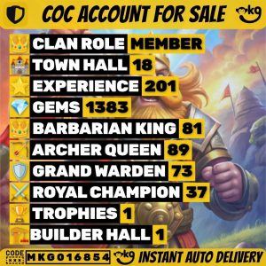 TH18 Clash of Clans Account | Level 201 | Heroes 81/89/70/73/37 | iOS/Android