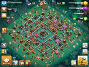 TH17 Clash of Clans Account | Level 243 | BK 85, AQ 91, GW 65, RC 45, MP 70 | iOS/Android
