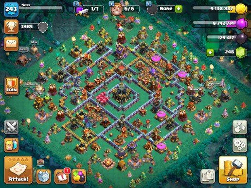 TH17 Clash of Clans Account | Level 243 | BK 85, AQ 91, GW 65, RC 45, MP 70 | iOS/Android