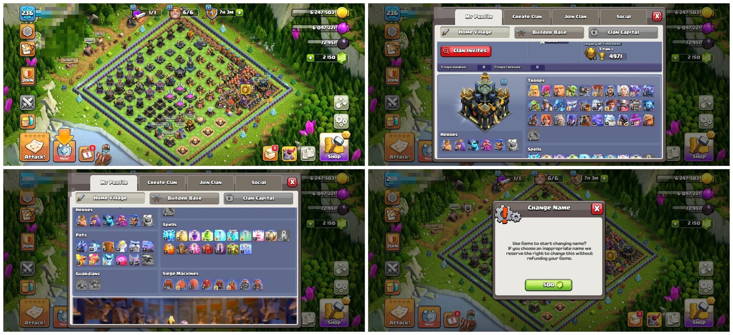 TH17 Clash of Clans Account | Level 236 | Heroes 81/96/72/67/50 | iOS/Android