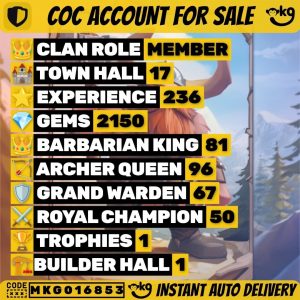 Clash of Clans account TH17 Clash of Clans Account | Level 236 | Heroes 81/96/72/67/50 | iOS/Android
