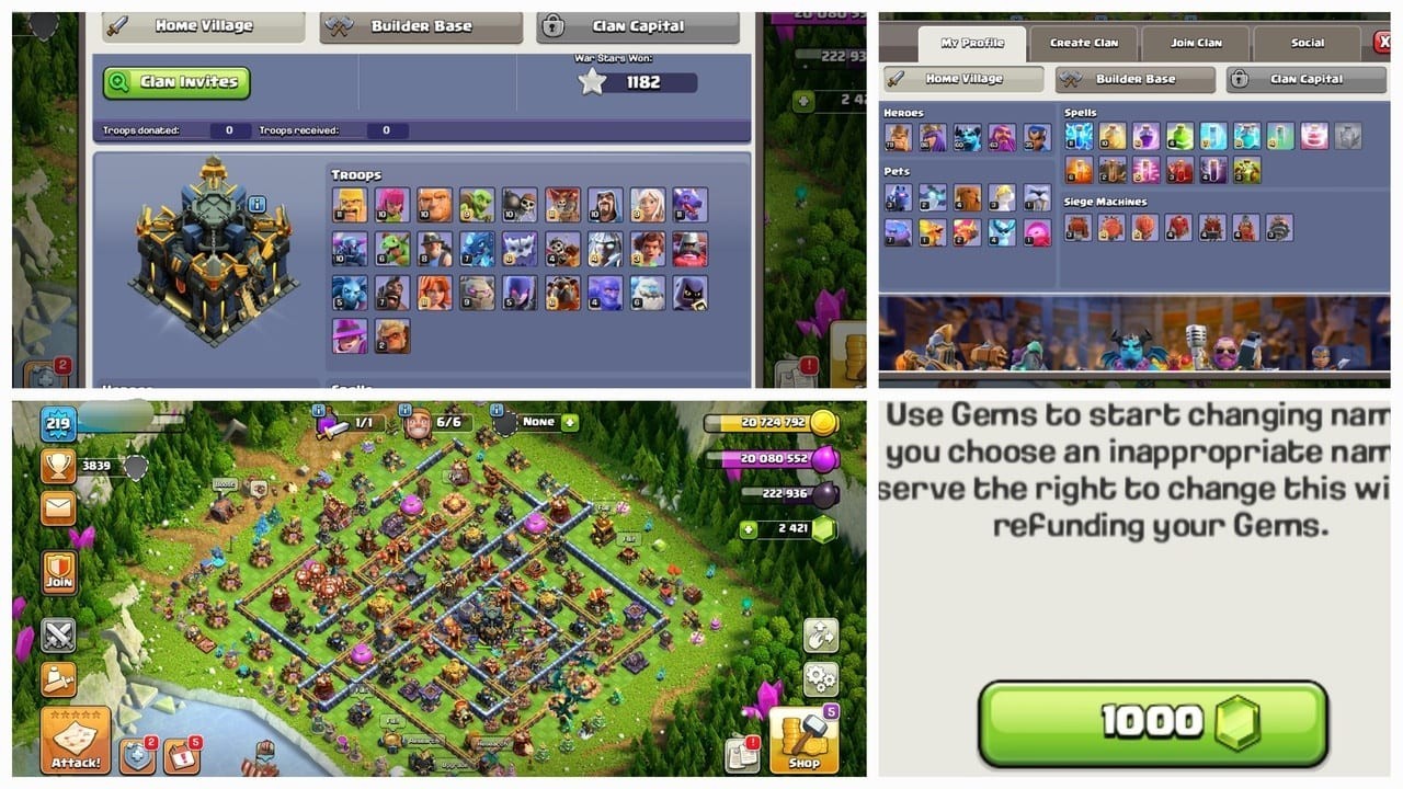 TH17 Clash of Clans Account | Level 219 | Heroes 79_86_63_35 | iOS/Android