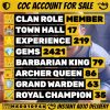 TH17 Clash of Clans Account | Level 219 | Heroes 79_86_63_35 | iOS/Android