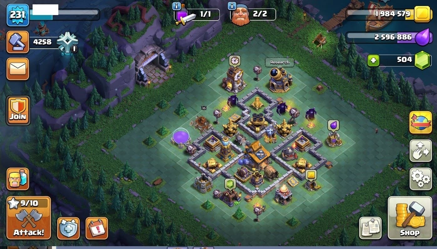 TH16 Clash of Clans Account | Level 231 | Heroes 90/90/61/65/40 | iOS/Android